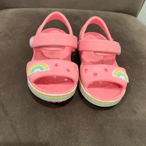 Pink crocs sandals size 6